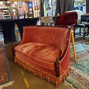 Vintage love seat at Record Archive