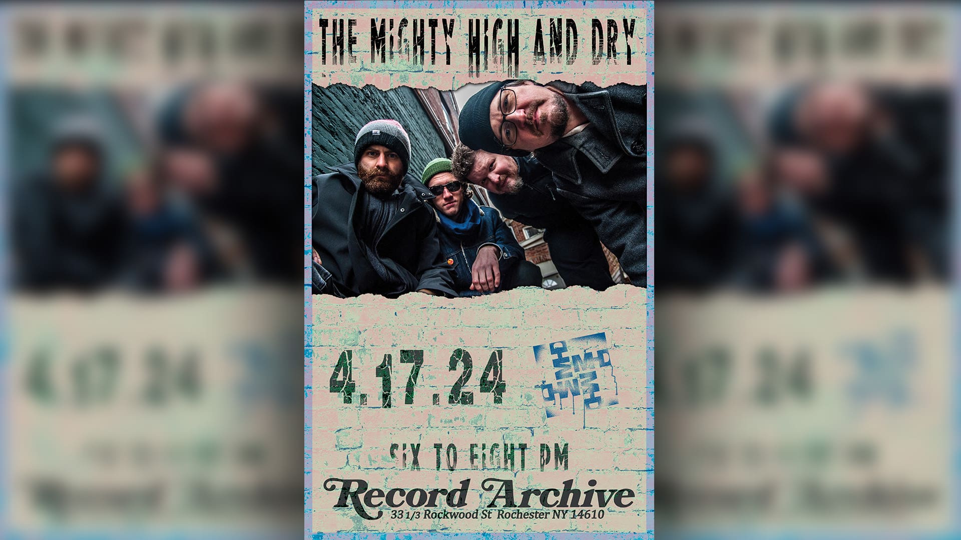 The Mighty High and Dry. 4.17.24 Six to Eight PM. Record Archive 33 1/3 Rockwood St Rochester NY 14610.