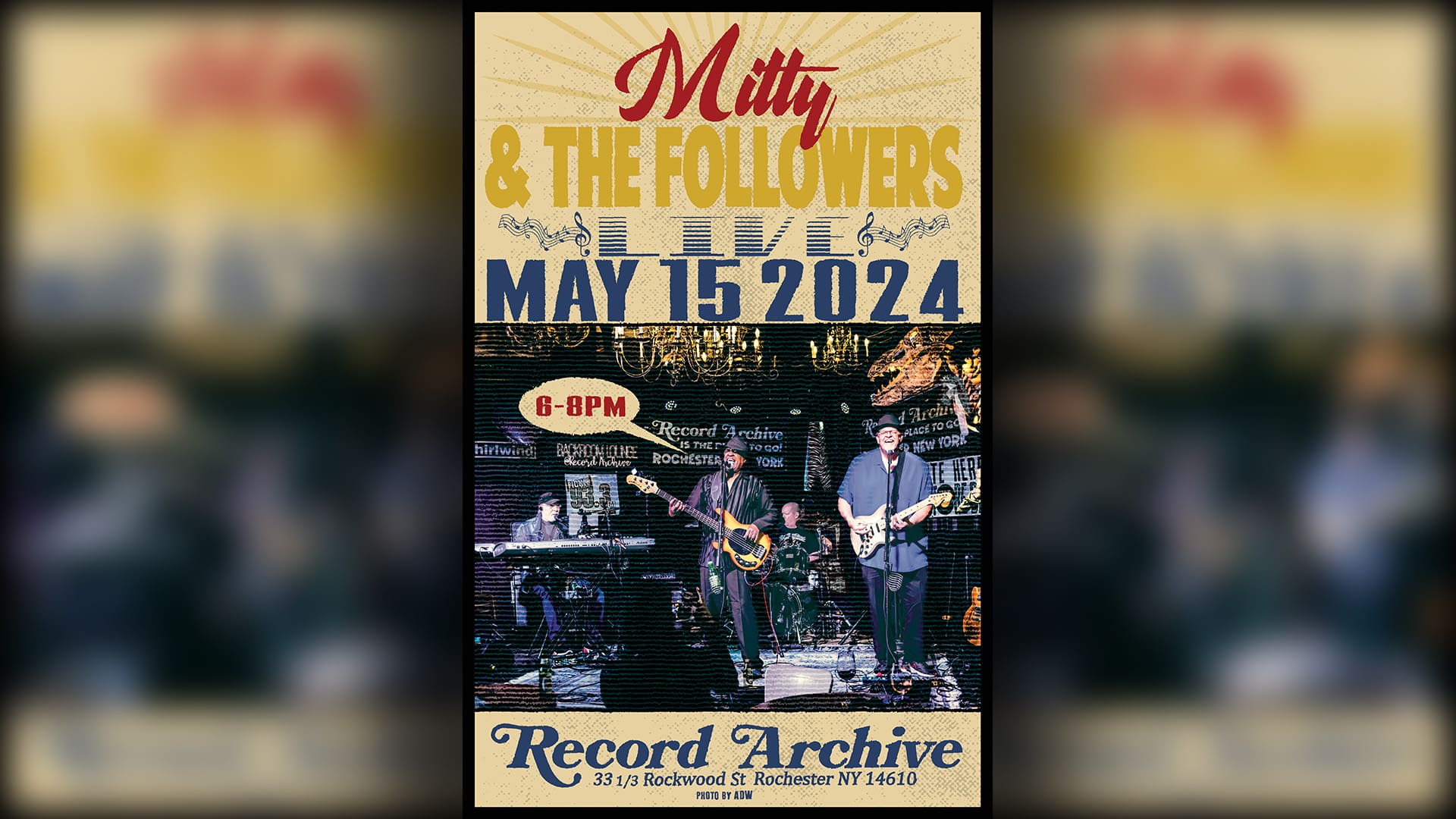 Mitty & The Followers. Live May 15 2024. 6-8pm. Record Archive 33 1/3 Rockwood St Rochester NY 14610. Photos by ADW. 